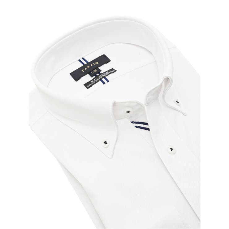 ノーアイロンストレッチ スタンダードフィット ボタンダウン長袖ニットシャツ | TAKA-Q MEN | 詳細画像2 