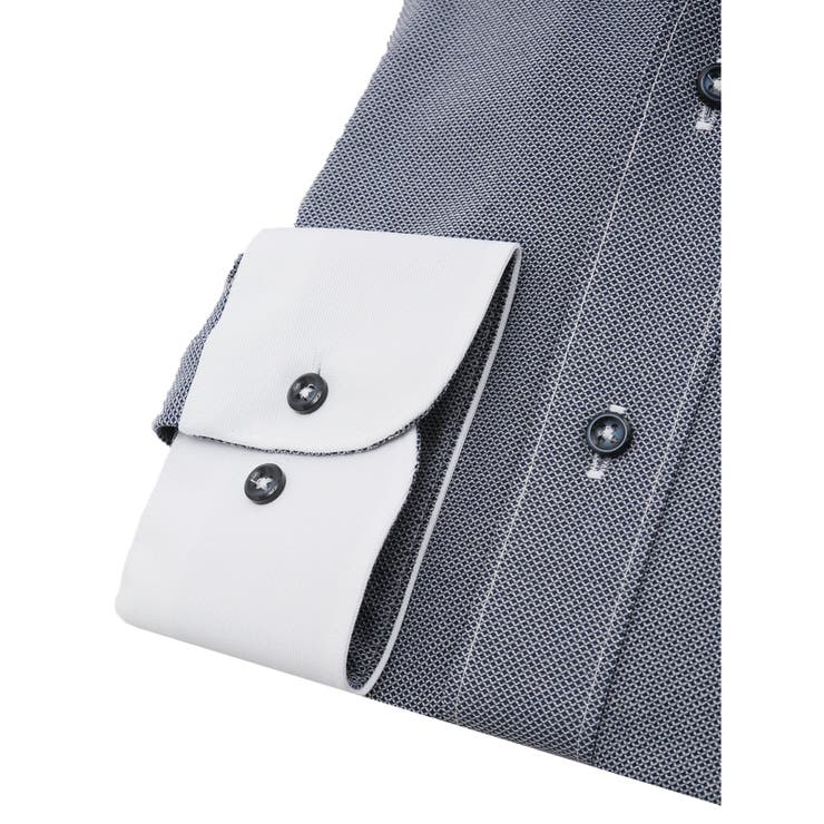 ノーアイロンストレッチ スタンダードフィット ワイドカラー長袖ニットシャツ | TAKA-Q MEN | 詳細画像3 