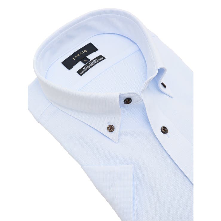 ノーアイロンストレッチ スタンダードフィット ボタンダウン半袖ニットシャツ | TAKA-Q MEN | 詳細画像2 