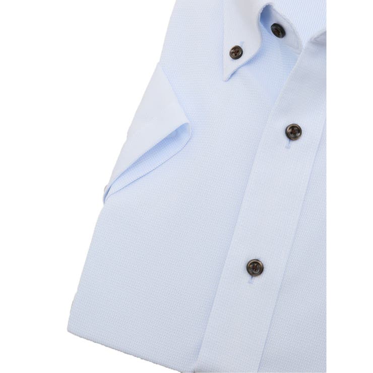 ノーアイロンストレッチ スタンダードフィット ボタンダウン半袖ニットシャツ | TAKA-Q MEN | 詳細画像3 