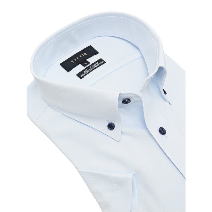 ノーアイロンストレッチ スタンダードフィット ボタンダウン半袖ニットシャツ | TAKA-Q MEN | 詳細画像2 