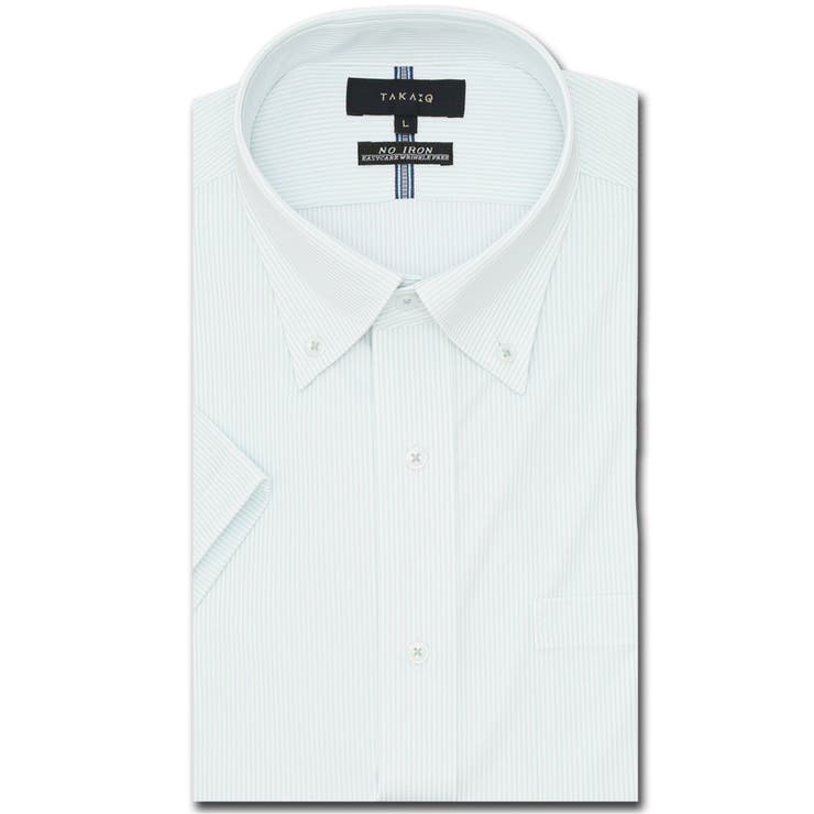 ノーアイロンストレッチ スタンダードフィット ボタンダウン半袖ニットシャツ | TAKA-Q MEN | 詳細画像1 