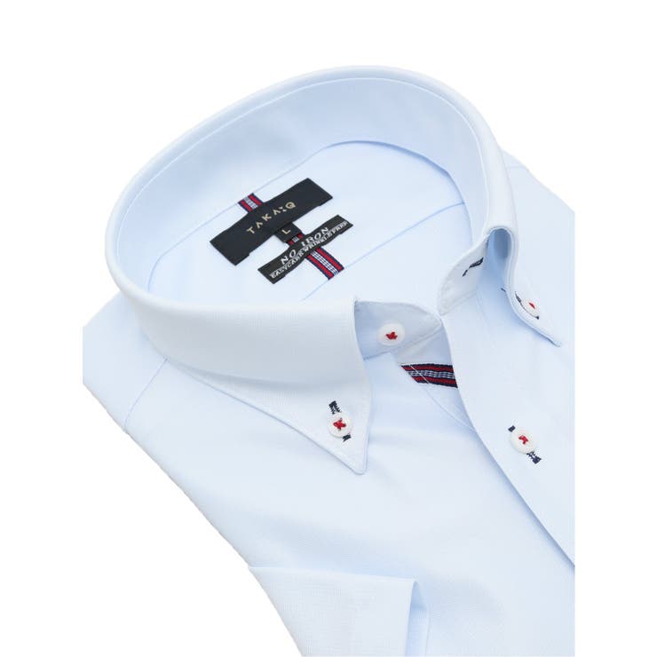 ノーアイロンストレッチ スタンダードフィット ボタンダウン半袖ニットシャツ | TAKA-Q MEN | 詳細画像2 