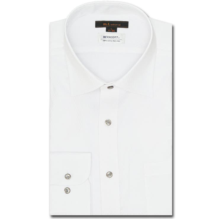 綿100% ノーアイロン スタンダードフィット ワイドカラー長袖シャツ | TAKA-Q MEN | 詳細画像1 