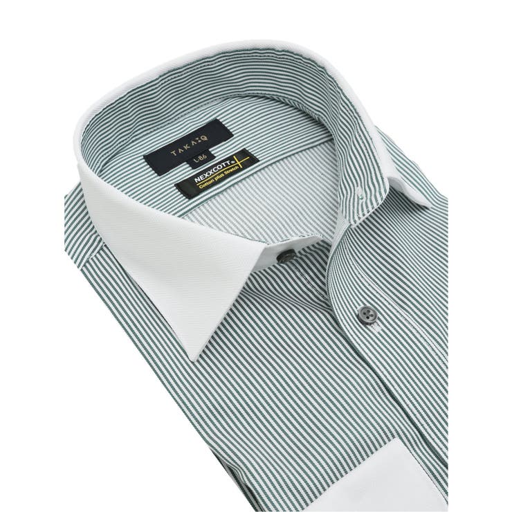 ネクスコットプラス スタンダードフィット ワイドカラー長袖シャツ | TAKA-Q MEN | 詳細画像2 
