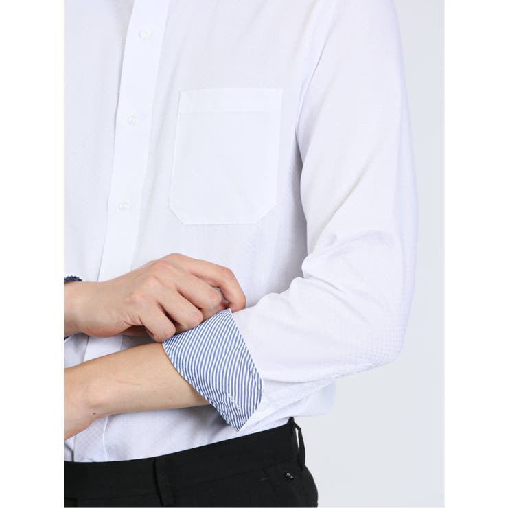 【WEB限定】形態安定 吸水速乾 スリムフィット 長袖シャツ3枚セット | TAKA-Q MEN | 詳細画像9 