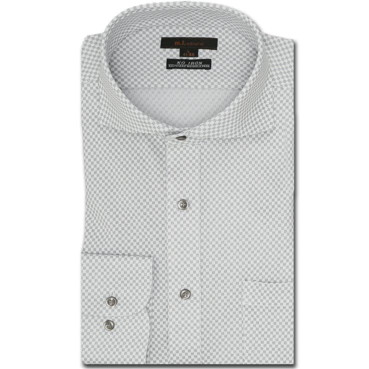 ノーアイロンストレッチ スタンダードフィット カッタウェイ長袖ニットシャツ | TAKA-Q MEN | 詳細画像1 