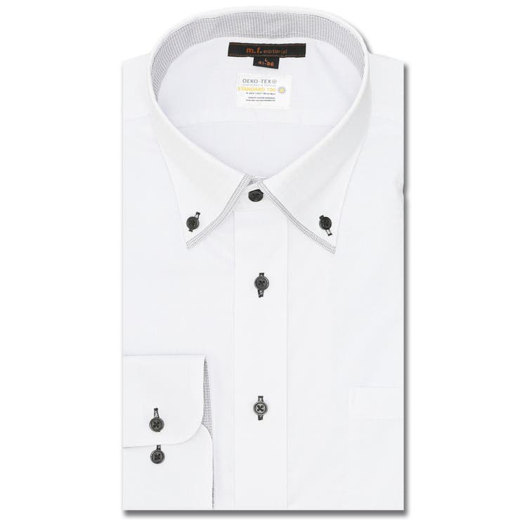 01白 | 【イージーケア】形態安定 吸水速乾 スタンダードフィット | TAKA-Q MEN