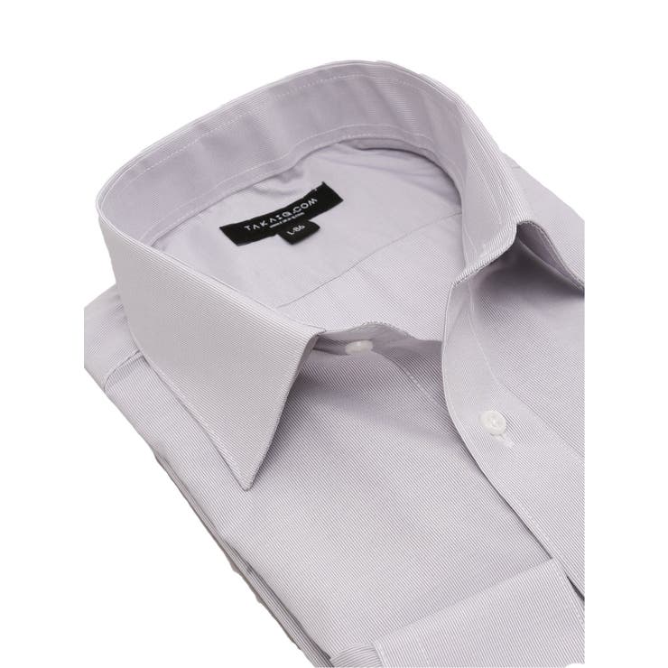 【WEB限定】形態安定 吸水速乾 スタンダードフィット ワイドカラー長袖シャツ | TAKA-Q MEN | 詳細画像2 