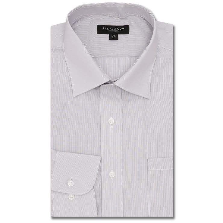 04グレー | 【WEB限定】形態安定 吸水速乾 スタンダードフィット ワイドカラー長袖シャツ | TAKA-Q MEN