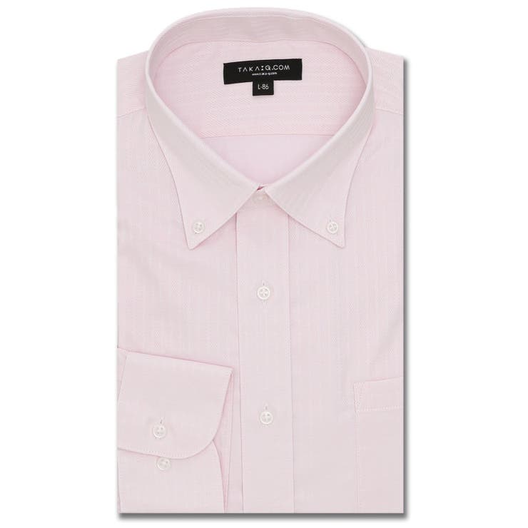 11ピンク | 【WEB限定】形態安定 吸水速乾 スタンダードフィット ボタンダウン長袖シャツ | TAKA-Q MEN