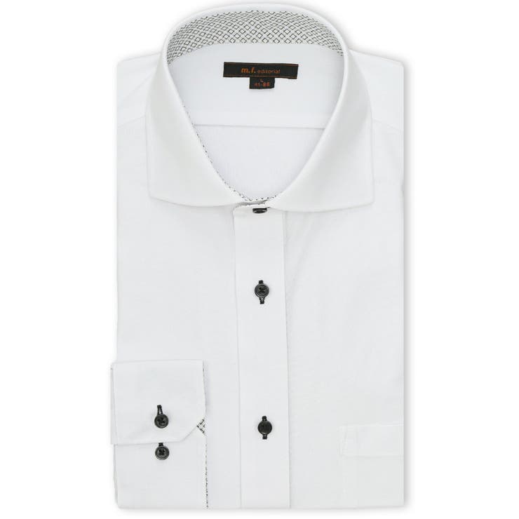 ノンアイロンストレッチ NEWスタンダードフィット カッタウェイ長袖ニットシャツ | TAKA-Q MEN | 詳細画像1 