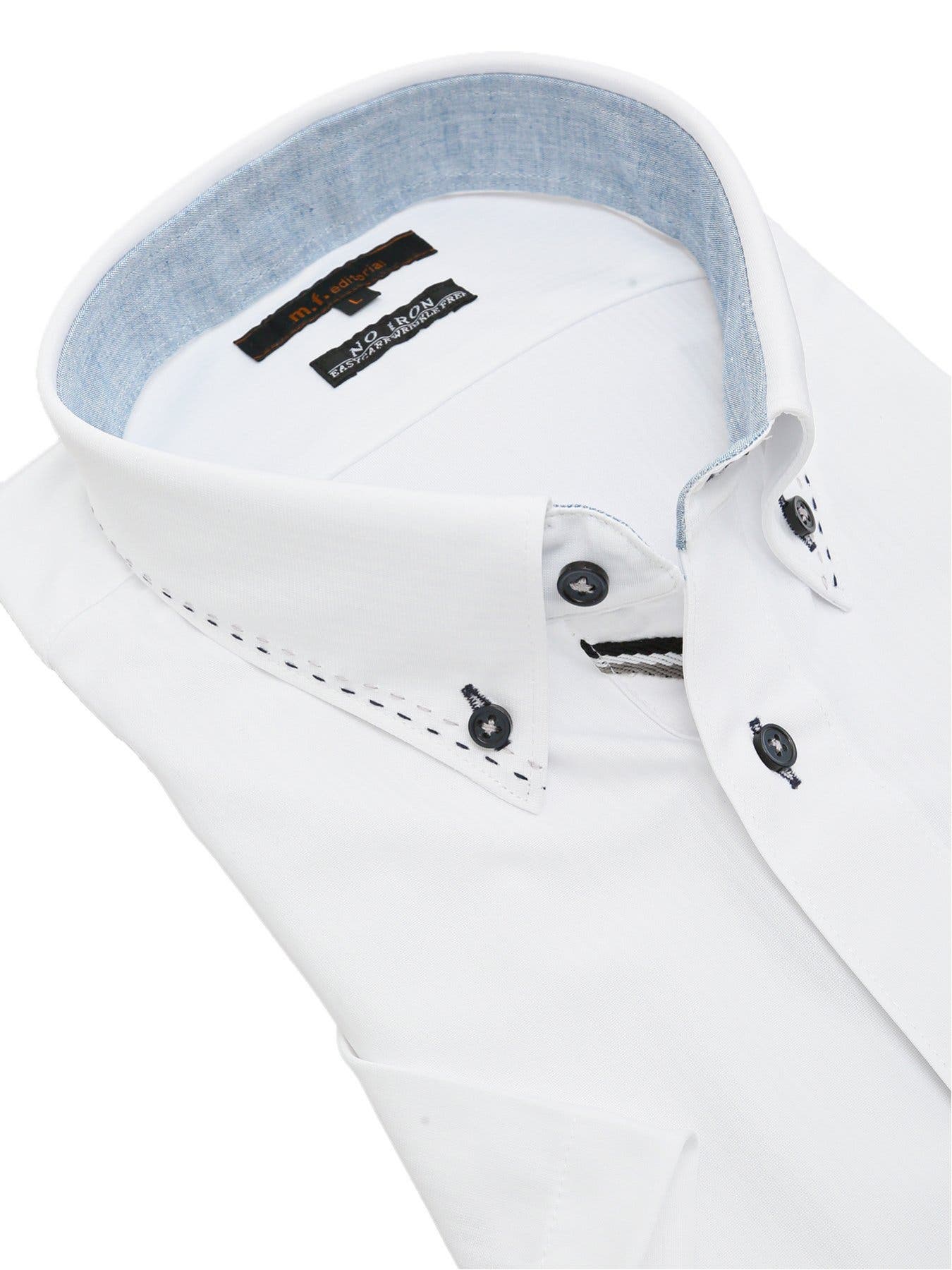 ノーアイロンストレッチ スタンダードフィット ボタンダウン半袖ニットシャツ | TAKA-Q MEN | 詳細画像2 