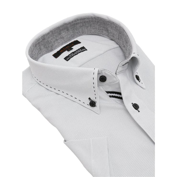 ノーアイロンストレッチ スタンダードフィット ボタンダウン半袖ニットシャツ | TAKA-Q MEN | 詳細画像2 