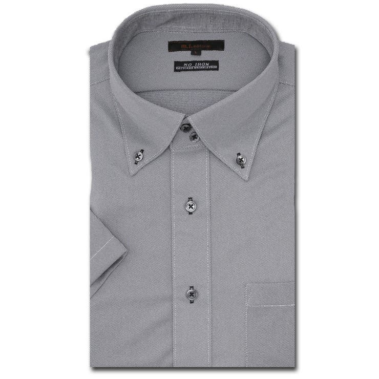 ノーアイロンストレッチ スタンダードフィット ドゥエボタンダウン半袖ニットシャツ | TAKA-Q MEN | 詳細画像1 