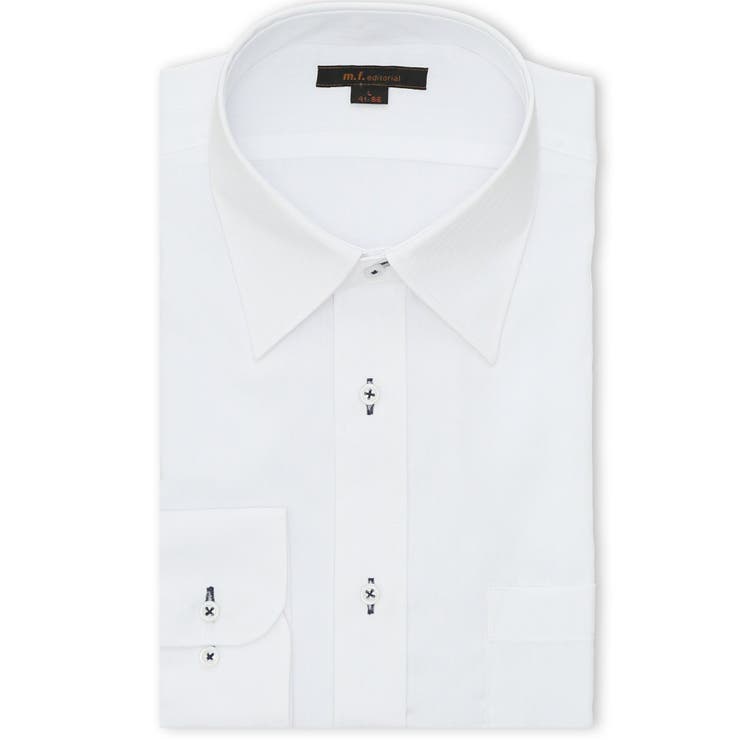 01白 | 形態安定 吸水速乾 NEWスタンダードフィット レギュラーカラー長袖シャツ | TAKA-Q MEN