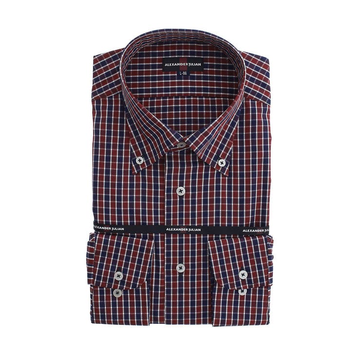 10赤 | 形態安定レギュラーフィット ボタンダウン長袖シャツ | TAKA-Q MEN