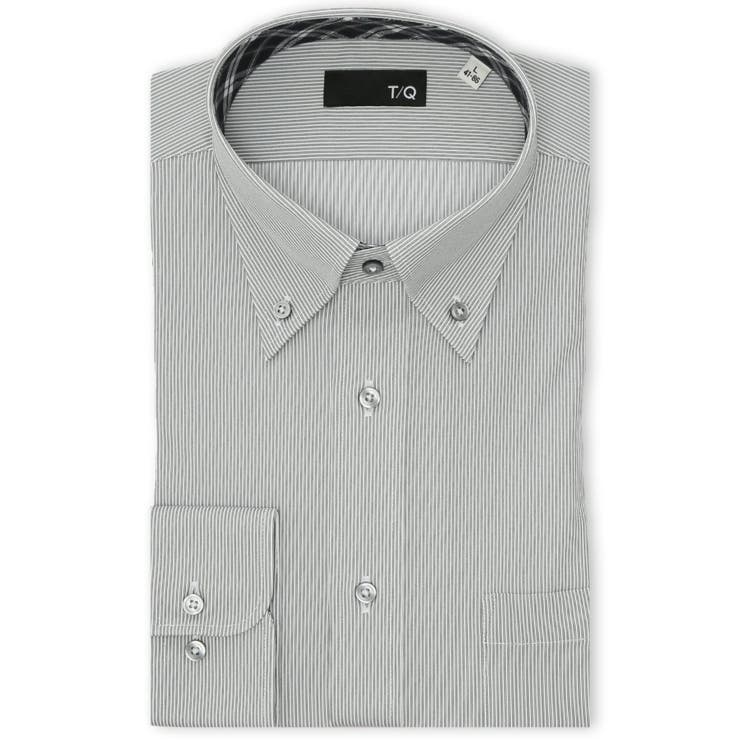 05黒 | ノンアイロンストレッチ NEWスタンダードフィット ボタンダウン長袖ニットシャツ | TAKA-Q MEN