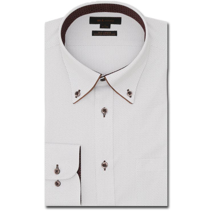 ノーアイロンストレッチ スタンダードフィット ボタンダウン長袖ニットシャツ | TAKA-Q MEN | 詳細画像1