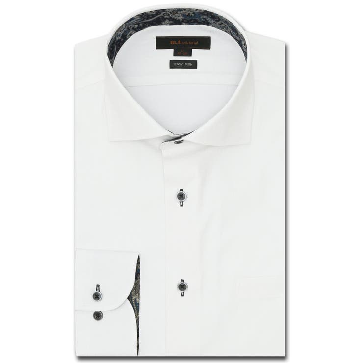 形態安定 ストレッチ スタンダードフィット カッタウェイ長袖シャツ | TAKA-Q MEN | 詳細画像1 