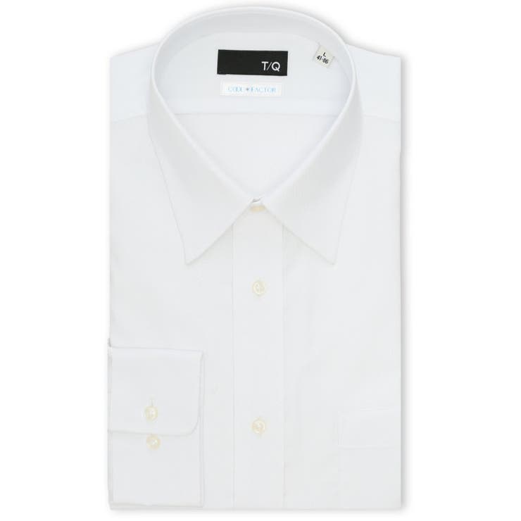 01白 | クールファクター NEWスタンダードフィット レギュラーカラー 長袖シャツ | TAKA-Q MEN