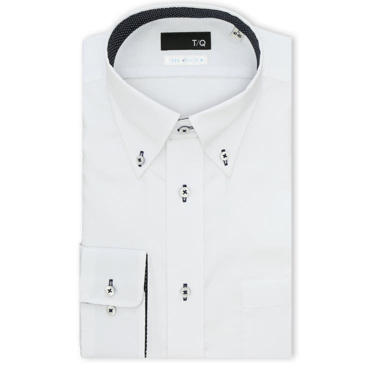 01白 | クールファクター NEWスタンダードフィット ボタンダウン 長袖シャツ | TAKA-Q MEN