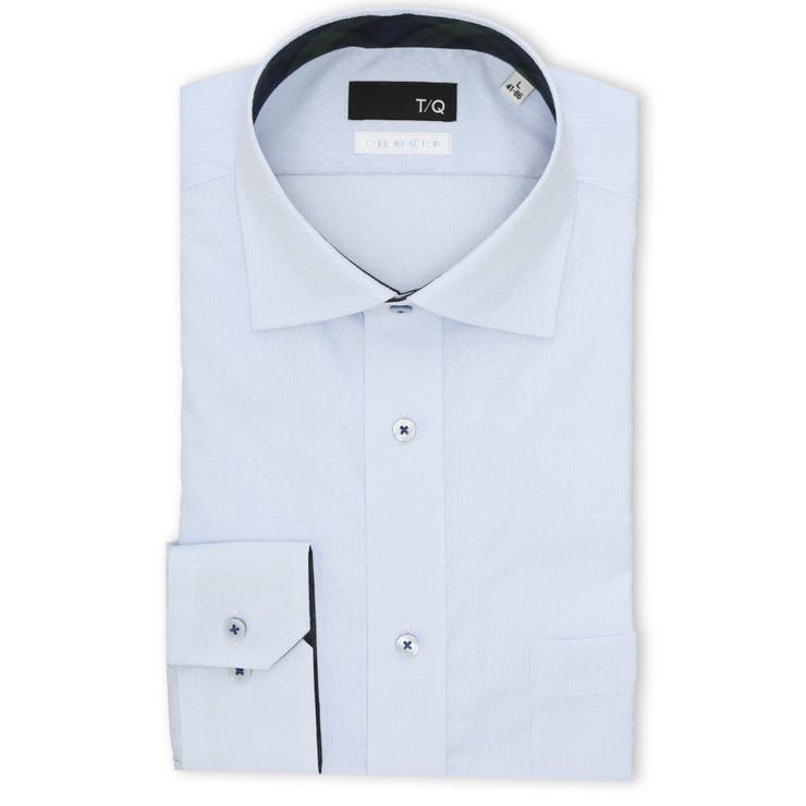 73サックス | クールファクター NEWスタンダードフィット ワイドカラー 長袖シャツ | TAKA-Q MEN