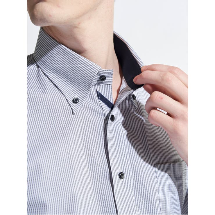 クールマックス+ストレッチ スタンダードフィット ボタンダウン半袖シャツ | TAKA-Q MEN | 詳細画像2 