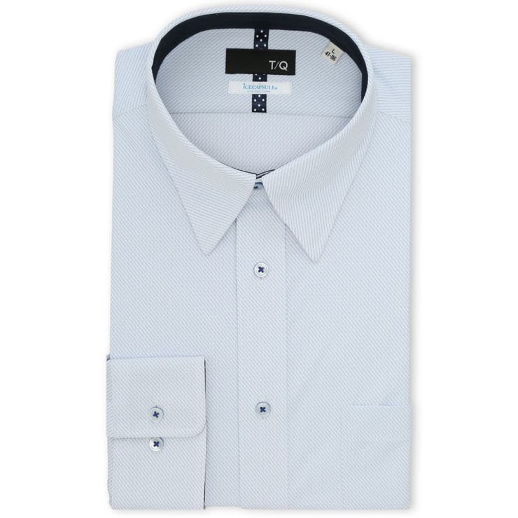 73サックス | アイスカプセル NEWスタンダードフィット ループボタンダウン長袖ニットシャツ | TAKA-Q MEN