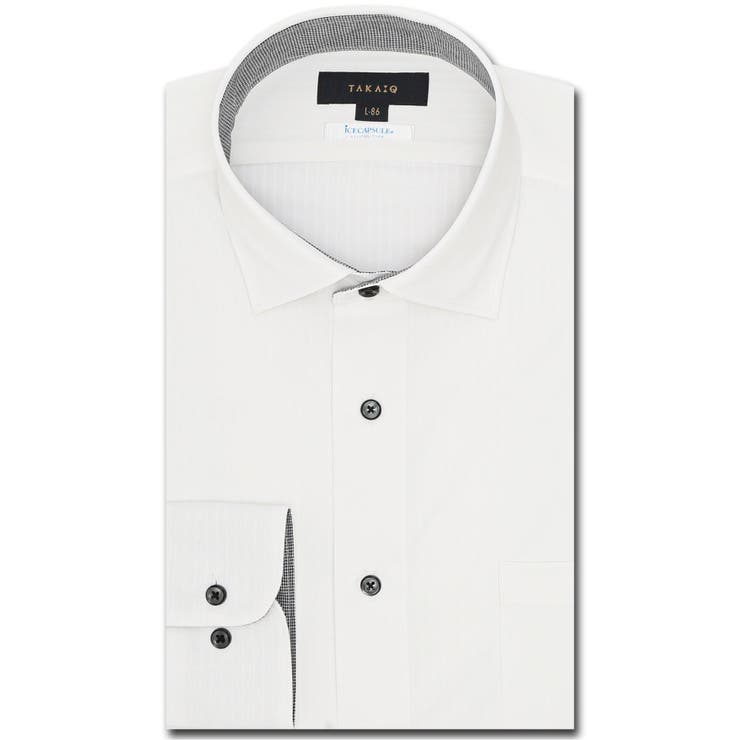 アイスカプセル スタンダードフィット ワイドカラー長袖ニットシャツ | TAKA-Q MEN | 詳細画像1 