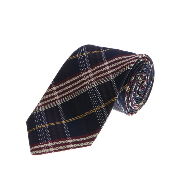 75紺 | 日本製シルクチェック柄レギュラータイ 8.5cm幅 | TAKA-Q MEN