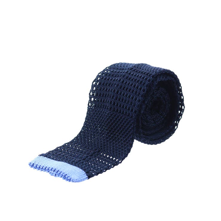 75紺 | シルクニット ソリッドナロータイ 6.0cm幅 | TAKA-Q MEN