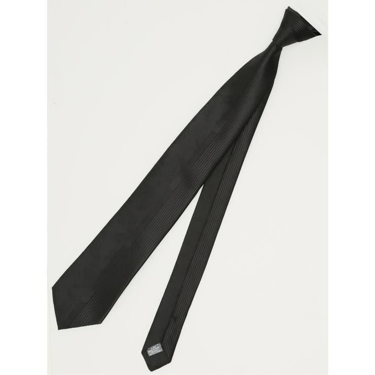 05黒 | シルク混 パネル柄 レギュラータイ 7.5cm幅 | TAKA-Q MEN