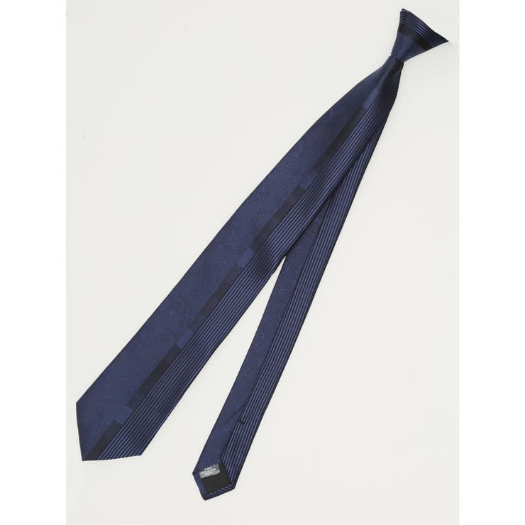 75紺 | シルク混 パネル柄 レギュラータイ 7.5cm幅 | TAKA-Q MEN