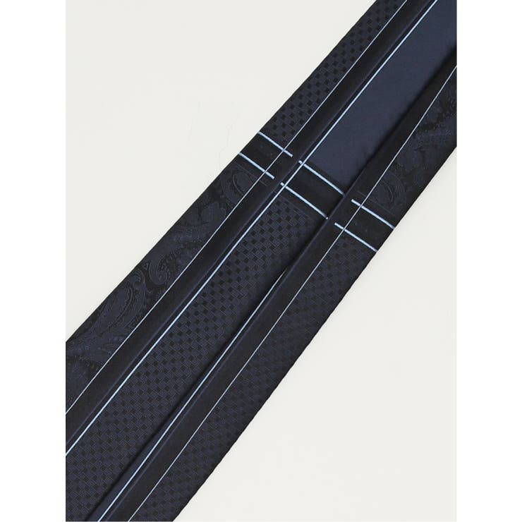 シルク混 パネル柄 レギュラータイ 7.5cm幅 | TAKA-Q MEN | 詳細画像7 