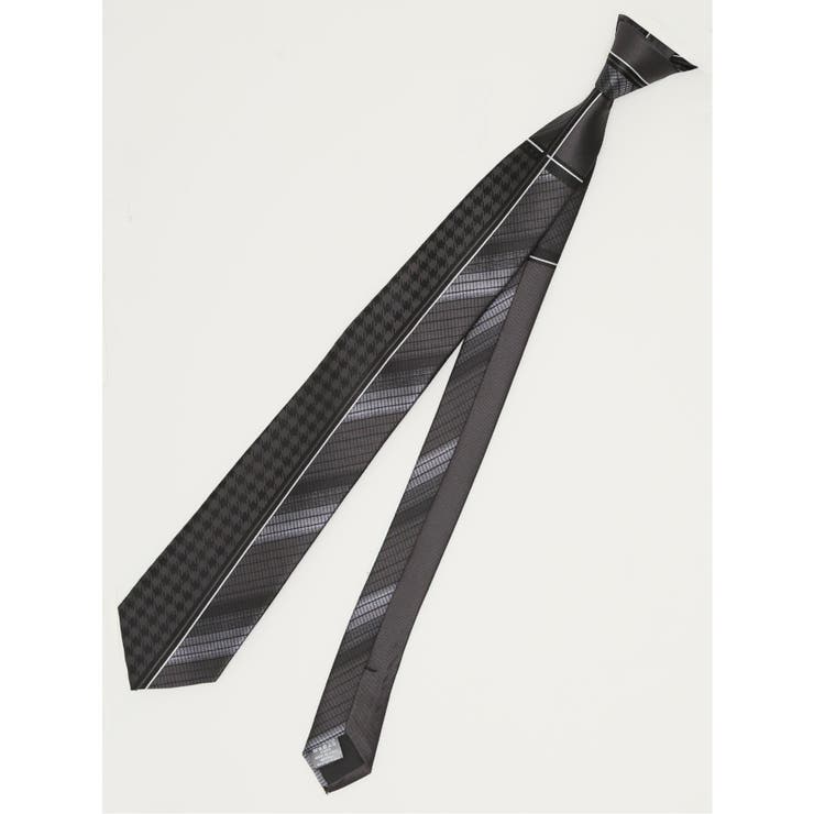シルク混 パネル柄 レギュラータイ 7.5cm幅 | TAKA-Q MEN | 詳細画像1 