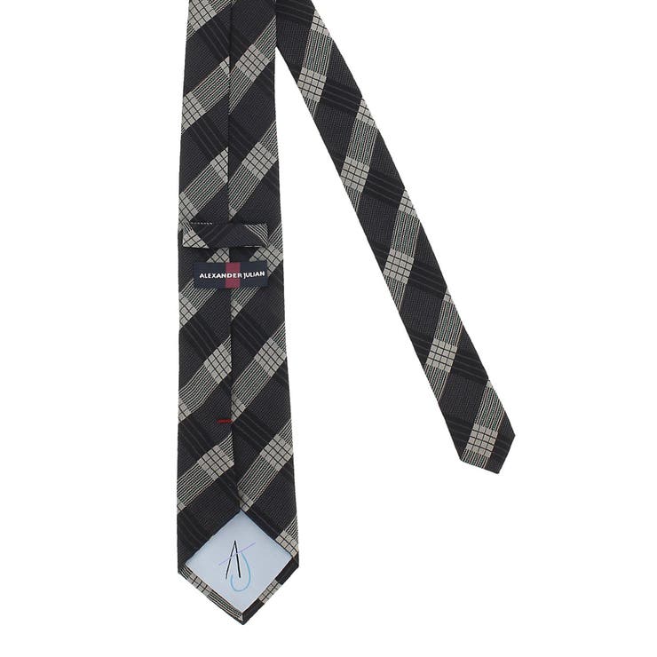 シルクネクタイ＆チーフセット モノトーンチェック | TAKA-Q MEN | 詳細画像4 