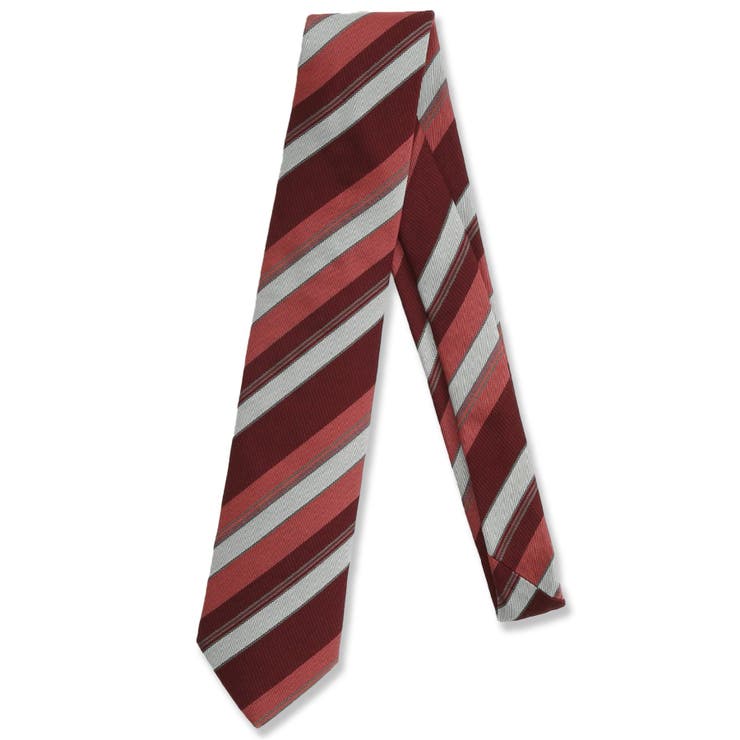 14ワイン | イタリア製 シルク混ストライプ柄 レギュラータイ 8.0cm幅 | TAKA-Q MEN