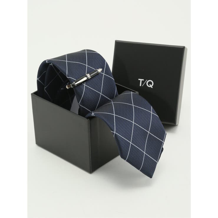 75紺 | ネクタイ＆タイバー BOXセット | TAKA-Q MEN