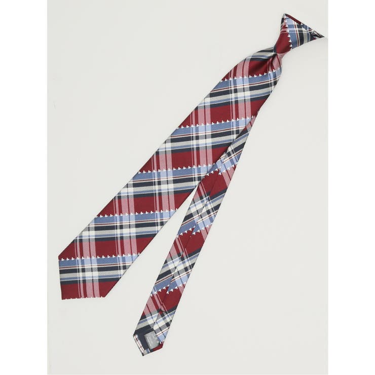 14ワイン | ディズニー/DISNEY シルクチェック柄 レギュラータイ 8.0cm幅 | TAKA-Q MEN