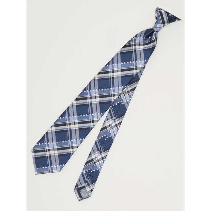 70青 | ディズニー/DISNEY シルクチェック柄 レギュラータイ 8.0cm幅 | TAKA-Q MEN