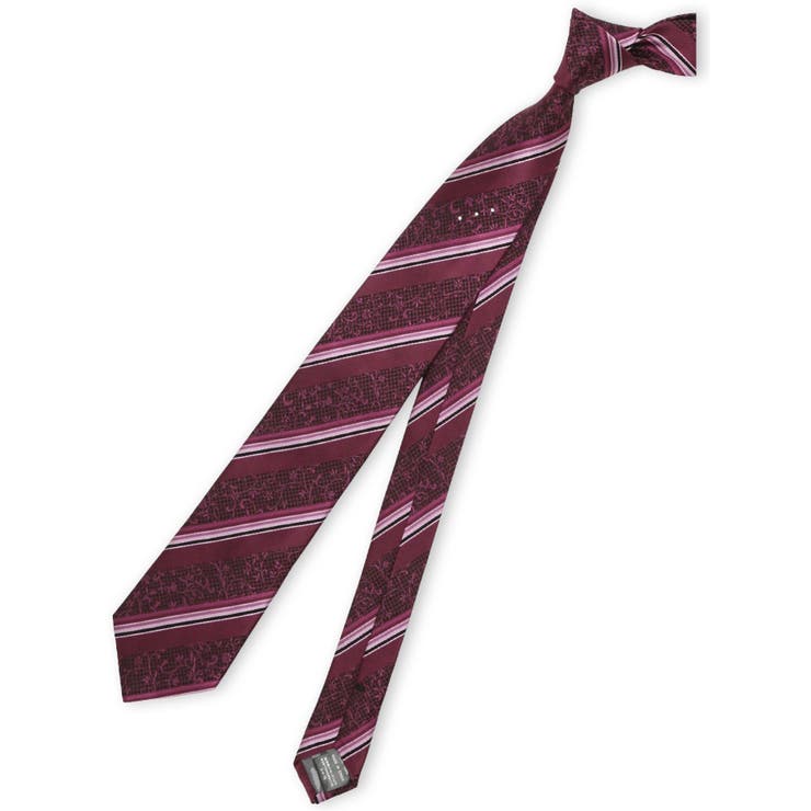 14ワイン | シルク ラインストーン付き ナロータイ 7.0cm幅 | TAKA-Q MEN