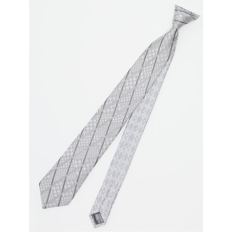 03ライトグレー | シルク パネル柄 ナロータイ 7.0cm幅 | TAKA-Q MEN