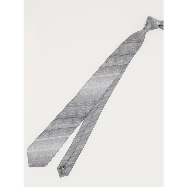 03ライトグレー | シルク パネル柄 ナロータイ 7.0cm幅 | TAKA-Q MEN