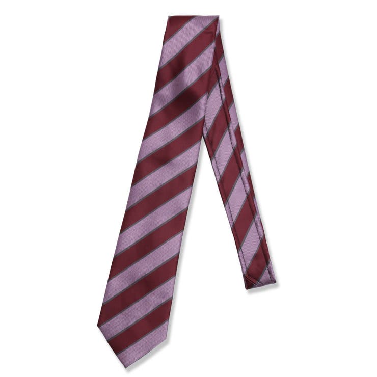 14ワイン | エコペット/ECO PET ストライプ柄 レギュラータイ 8.0cm幅 | TAKA-Q MEN