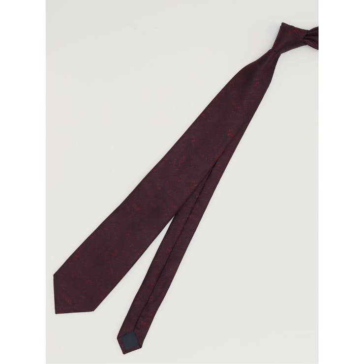 14ワイン | エコウォッシャブル ペイズリー柄 レギュラータイ 8.0cm幅 | TAKA-Q MEN