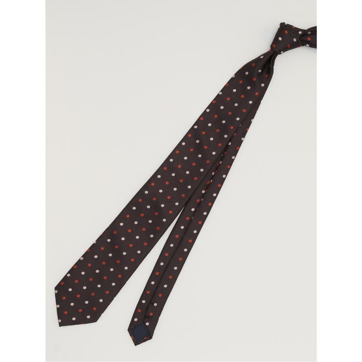 30茶 | エコウォッシャブル ドット柄 レギュラータイ 8.0cm幅 | TAKA-Q MEN