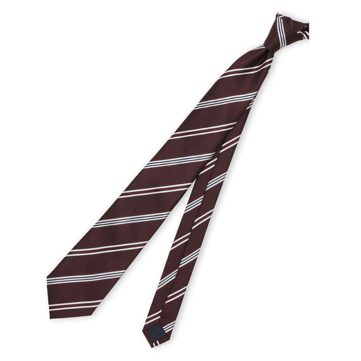 14ワイン | ウォッシャブル ストライプ柄 レギュラータイ 8.0cm幅 | TAKA-Q MEN