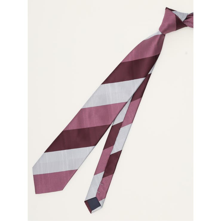 14ワイン | エコウォッシャブル ストライプ柄 レギュラータイ 8.0cm幅 | TAKA-Q MEN