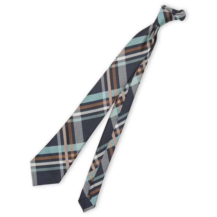 75紺 | ウォッシャブル チェック柄 レギュラータイ 8.0cm幅 | TAKA-Q MEN